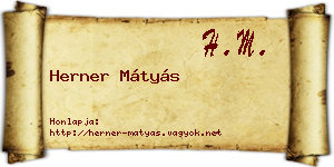 Herner Mátyás névjegykártya