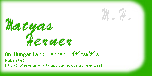 matyas herner business card